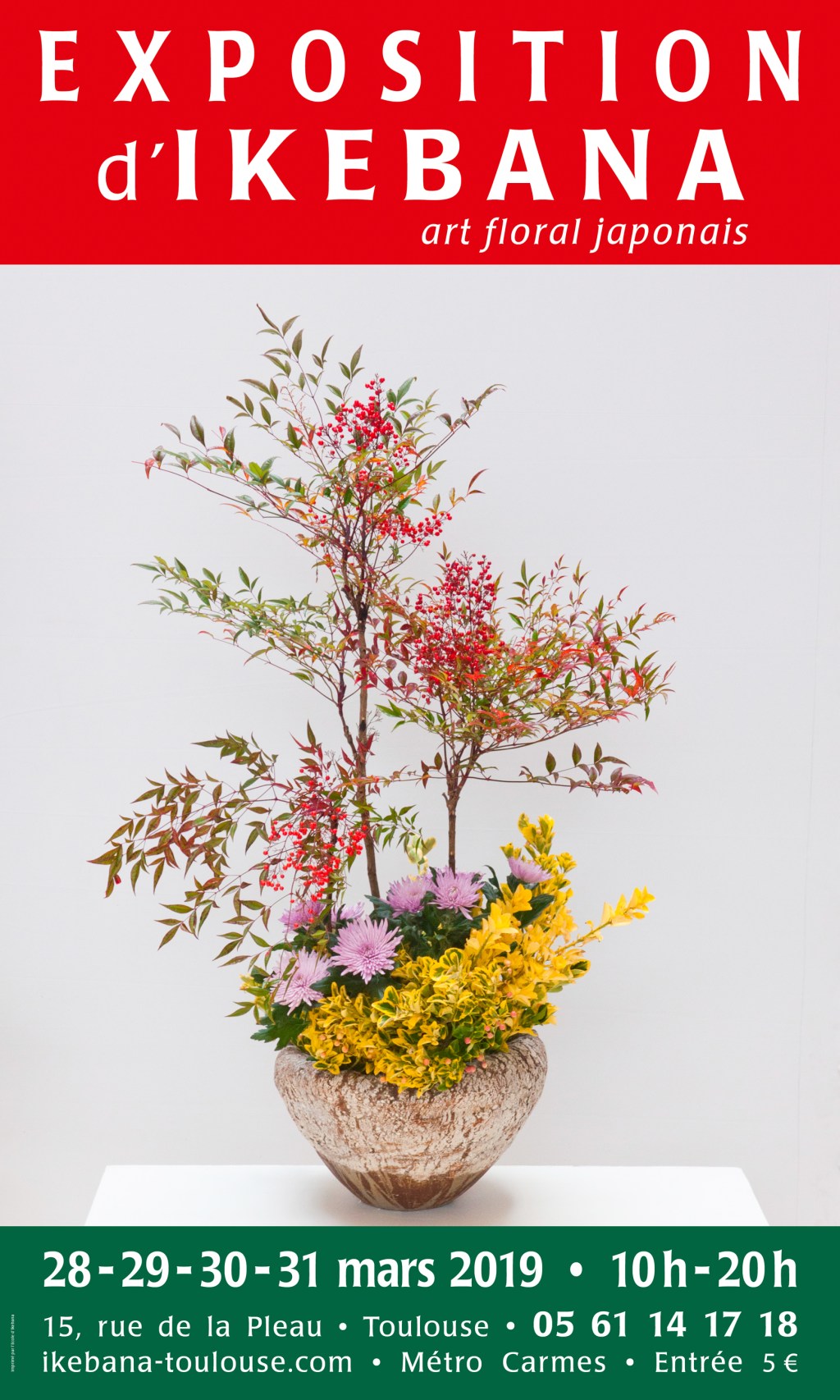 Événement – Exposition de printemps de l&rsquo;école d&rsquo; ikebana de Toulouse du 28 au 31 mars&nbsp;2019