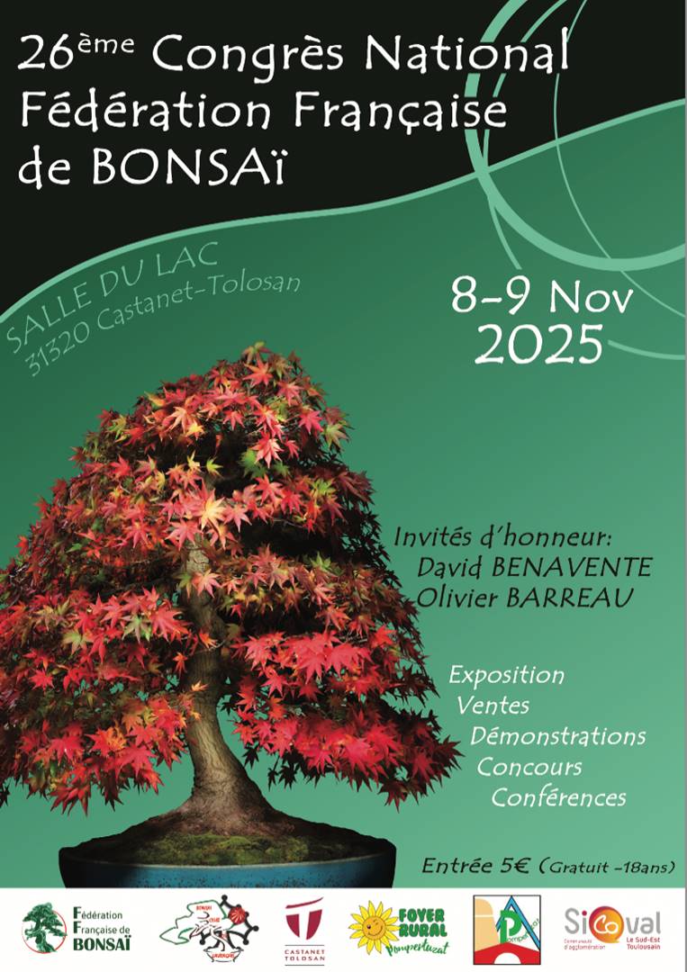Ce week-end : Congrès National de la Fédération Française de Bonsaï à Castanet-Tolosan